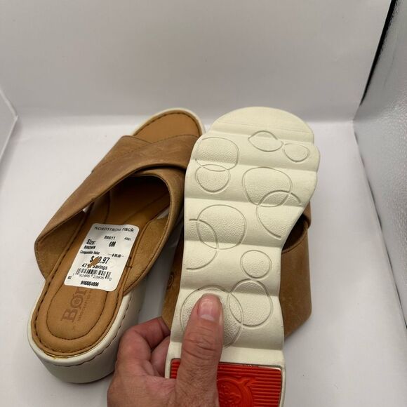 Born Women's Tan Leather Slide Sandals NWT - Picture 7 of 10